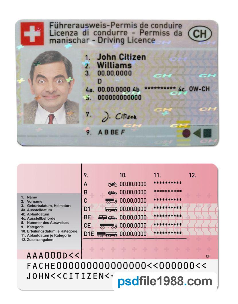 Switzerland Driving License